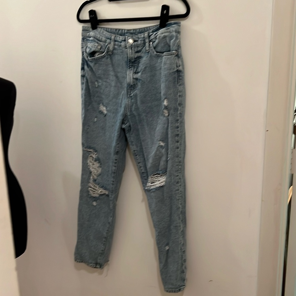 H&M ripped denim jeans. Size 10. Worn only once.
